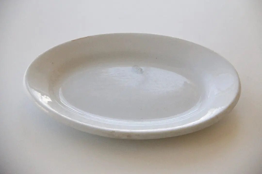 Antique White Ironstone Platter | 1850s Pankhurst Stamp - Debra Hall Lifestyle