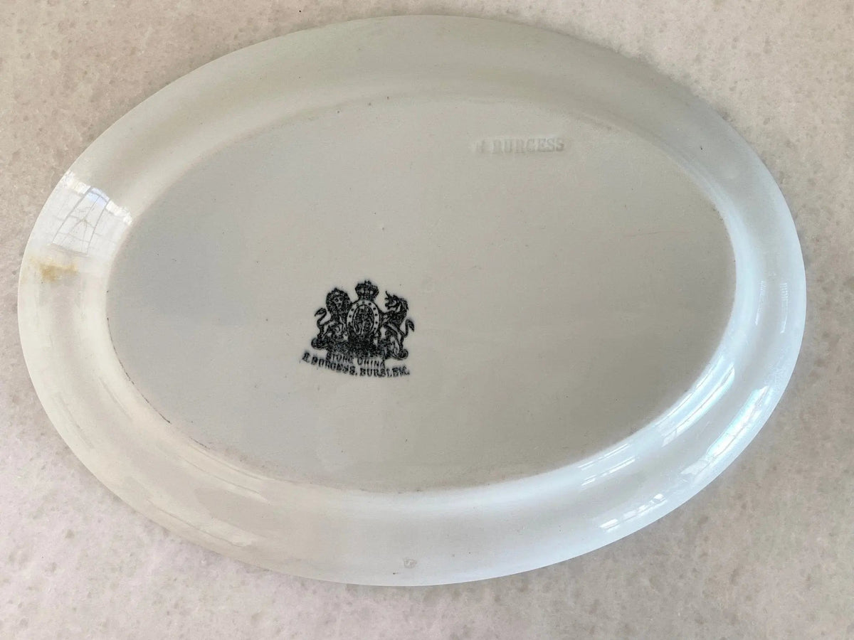Antique White Ironstone Platter | 19th C. Burgess England - Debra Hall Lifestyle