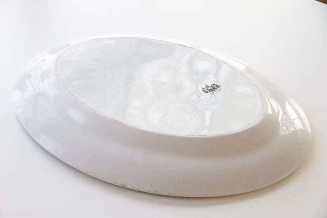 Antique White Ironstone Platter | 19th C. John Alcock - Debra Hall Lifestyle