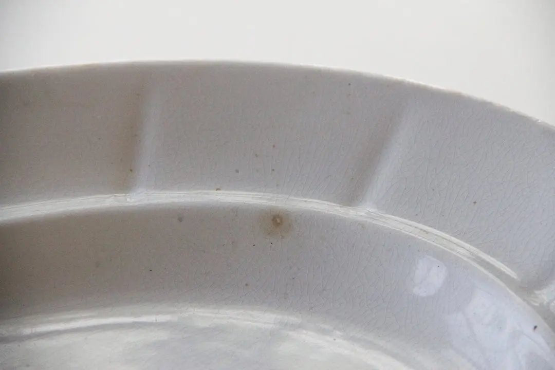 Antique White Ironstone Platter | 19th C. John Alcock - Debra Hall Lifestyle