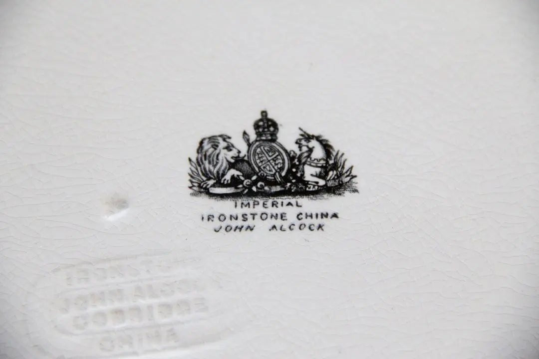 Antique White Ironstone Platter | 19th C. John Alcock - Debra Hall Lifestyle