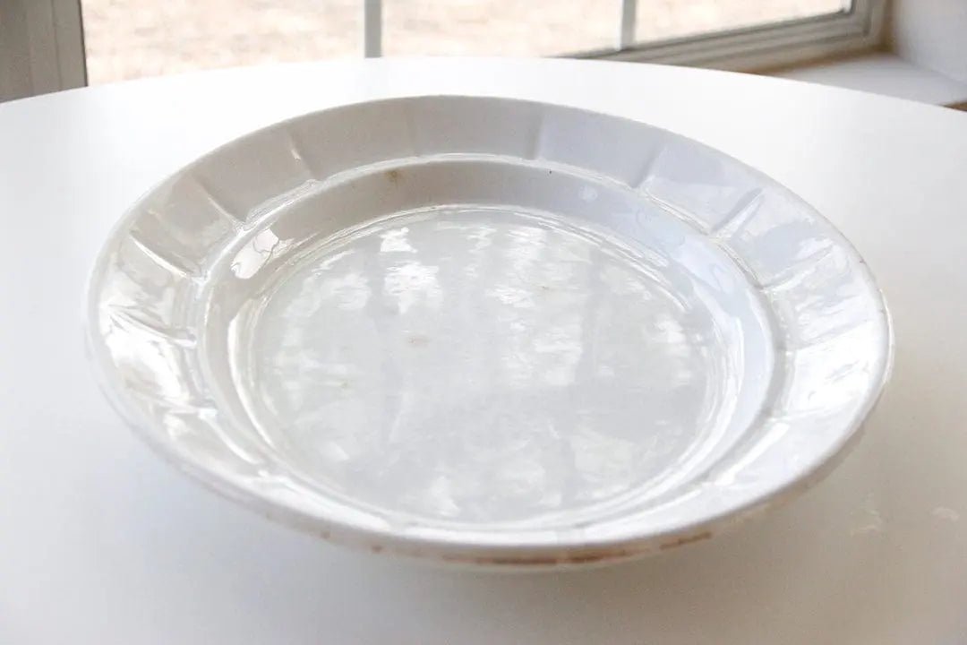 Antique White Ironstone Platter | 19th C. John Alcock - Debra Hall Lifestyle