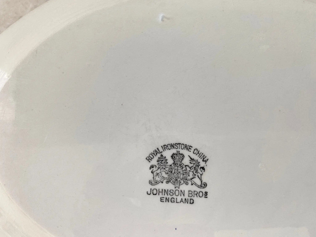 Antique White Ironstone Platter | Johnson Brothers England Stamped - Debra Hall Lifestyle