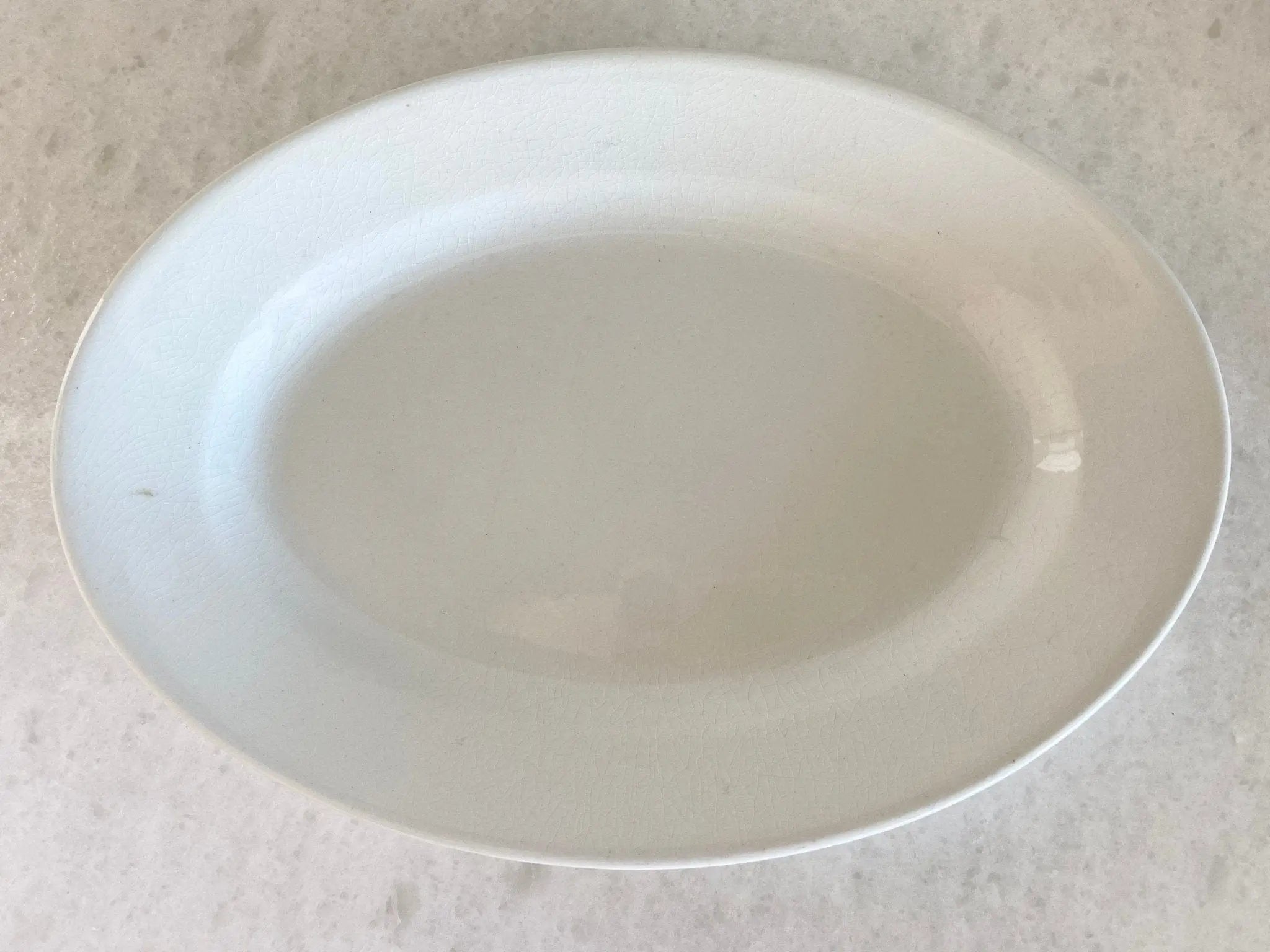 Antique White Ironstone Platter | Johnson Brothers England Stamped - Debra Hall Lifestyle
