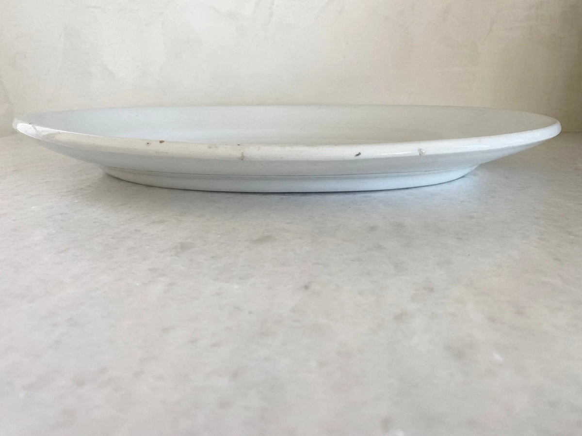 Antique White Ironstone Platter | Stamped J&G Meakin 1890s - Debra Hall Lifestyle