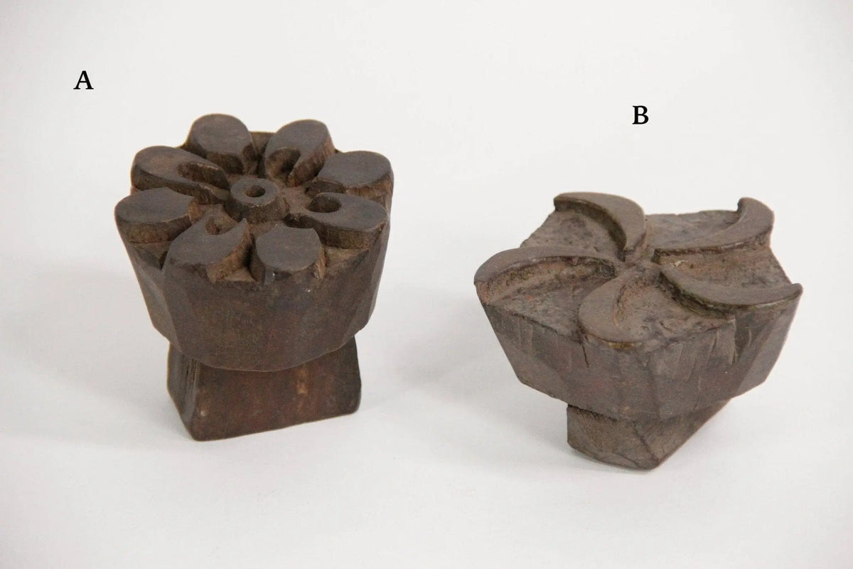 Antique Wood Block Stamp | Textile Batik Hand Carved Small - Debra Hall Lifestyle