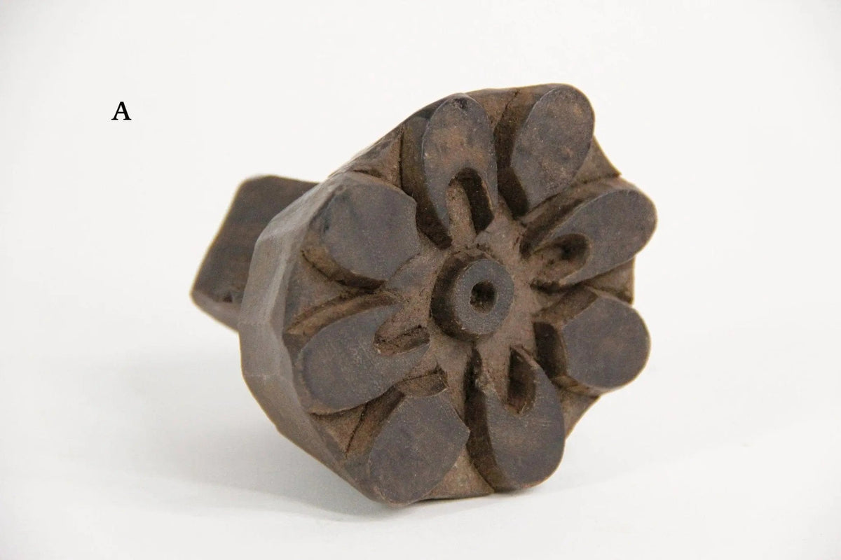 Antique Wood Block Stamp | Textile Batik Hand Carved Small - Debra Hall Lifestyle