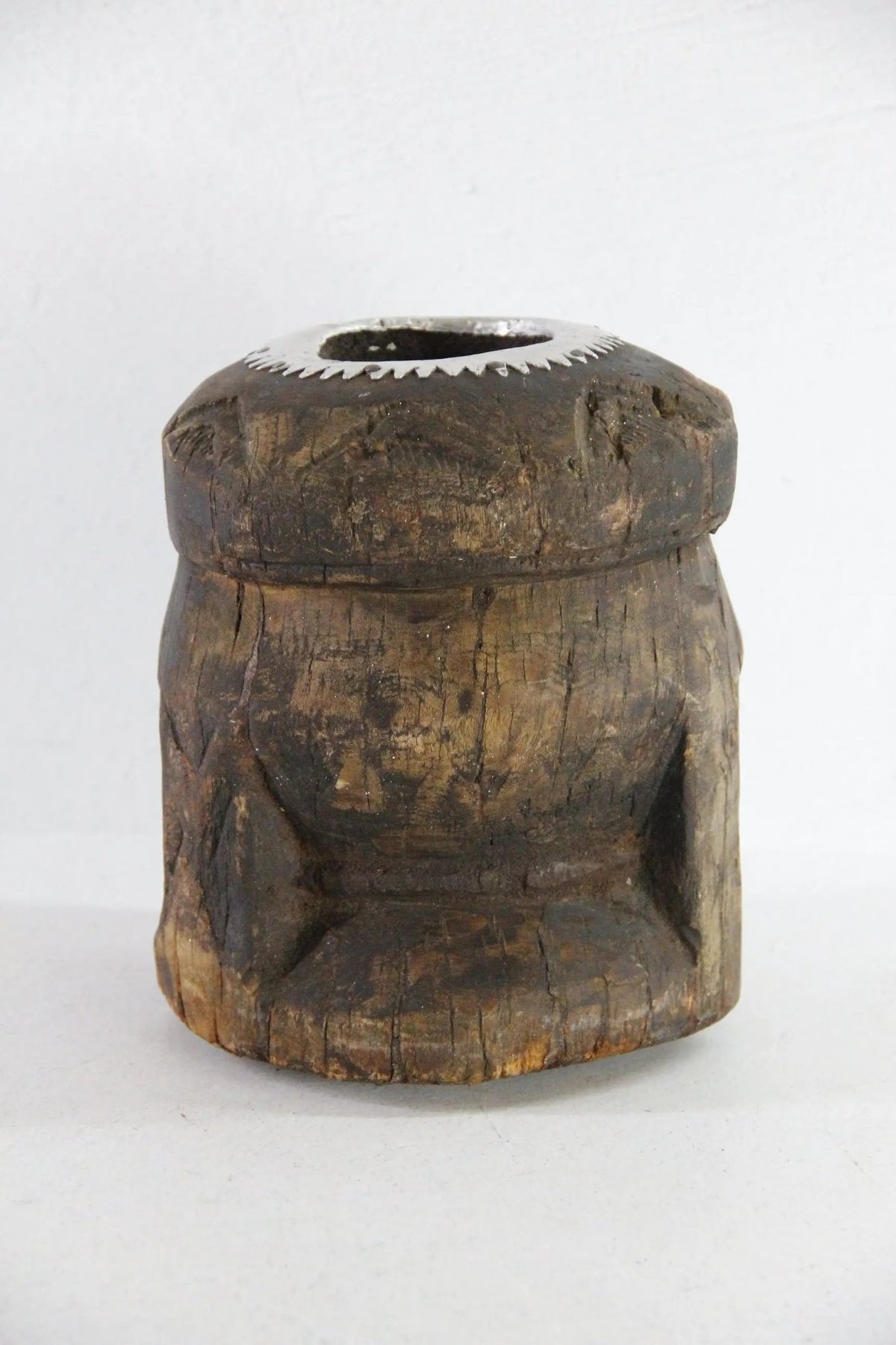 Antique Wood Mortar | Bedouin African Coffee Spice Grinder - Debra Hall Lifestyle