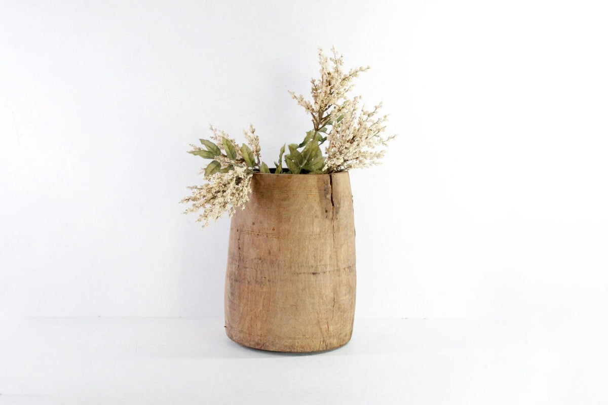 Antique Wood Pot | 1800s Hand Made Butter Vessel - Debra Hall Lifestyle