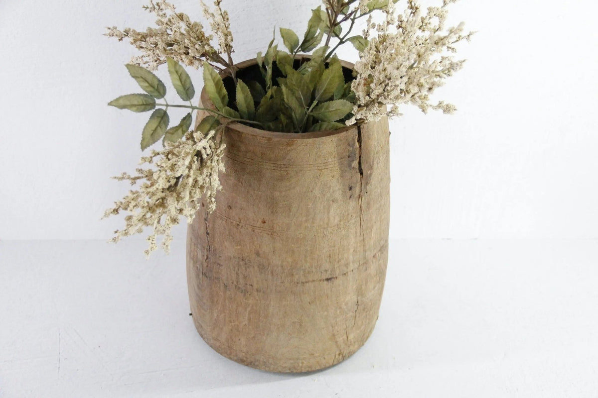 Antique Wood Pot | 1800s Hand Made Butter Vessel - Debra Hall Lifestyle