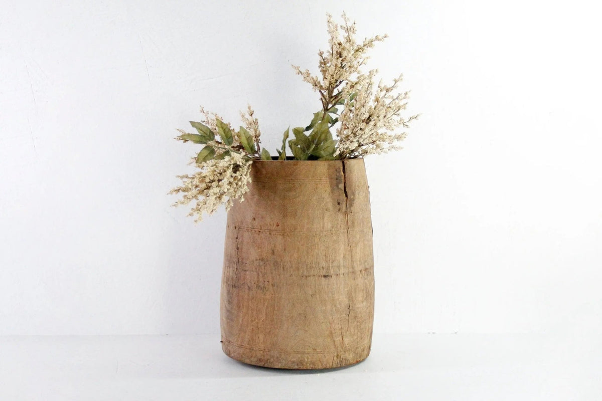 Antique Wood Pot | 1800s Hand Made Butter Vessel - Debra Hall Lifestyle