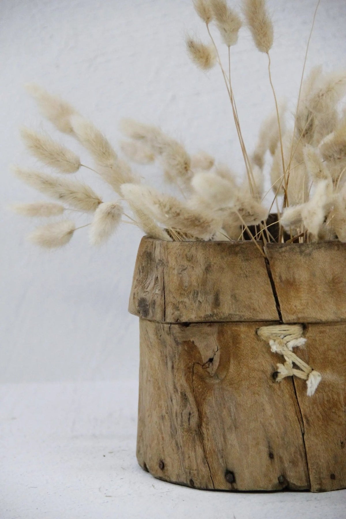Antique Wood Pot | Hand Carved Wooden Vase - Vessel - Debra Hall Lifestyle