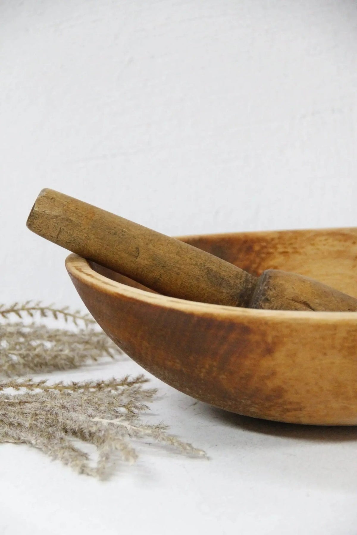 Antique Wooden Bowl | Farmhouse Dough Bowl Americana - Debra Hall Lifestyle