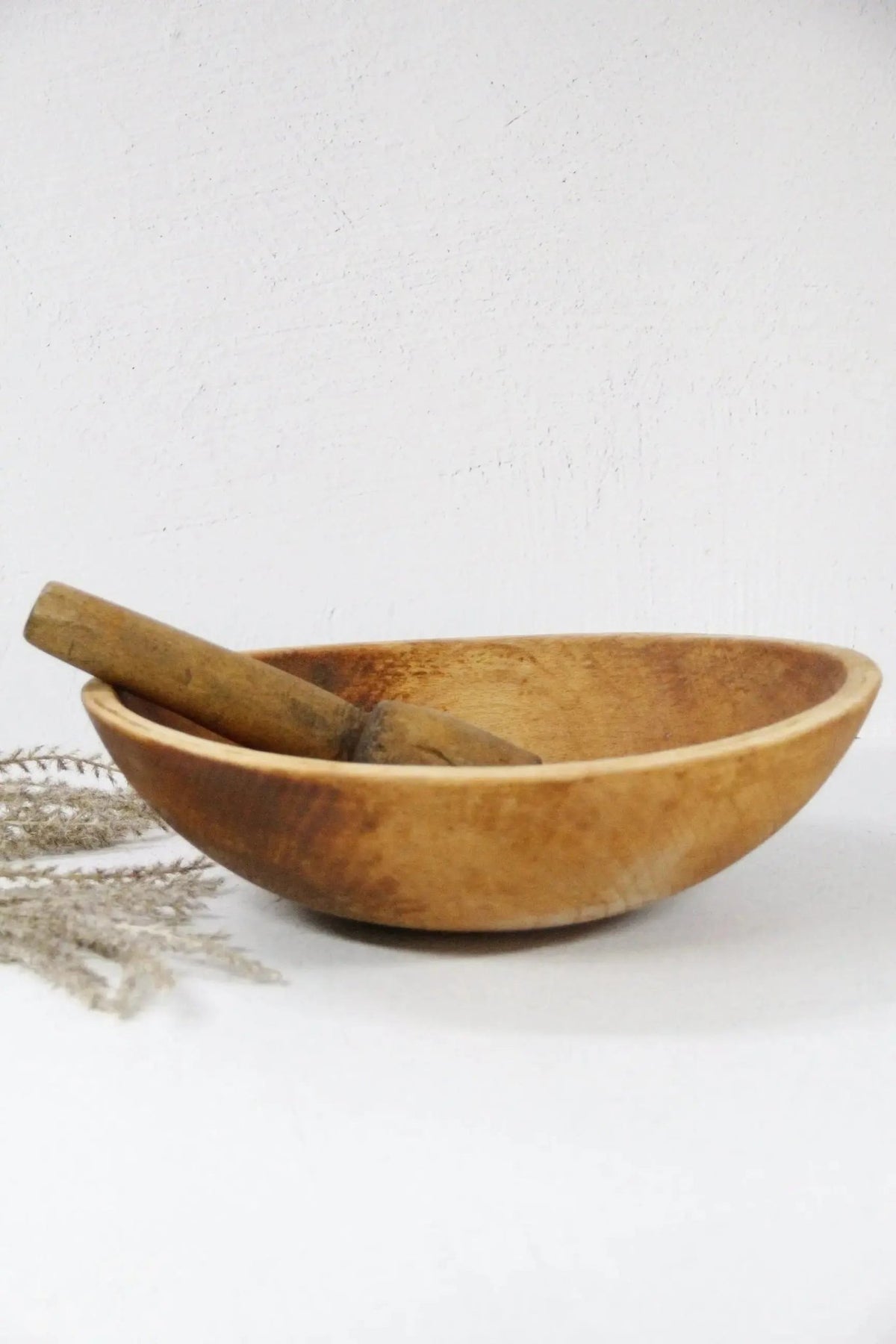 Antique Wooden Bowl | Farmhouse Dough Bowl Americana - Debra Hall Lifestyle