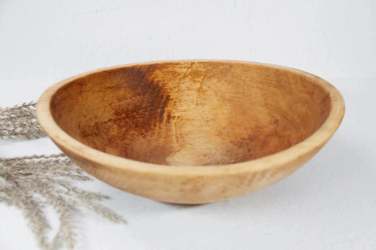Antique Wooden Bowl | Farmhouse Dough Bowl Americana - Debra Hall Lifestyle