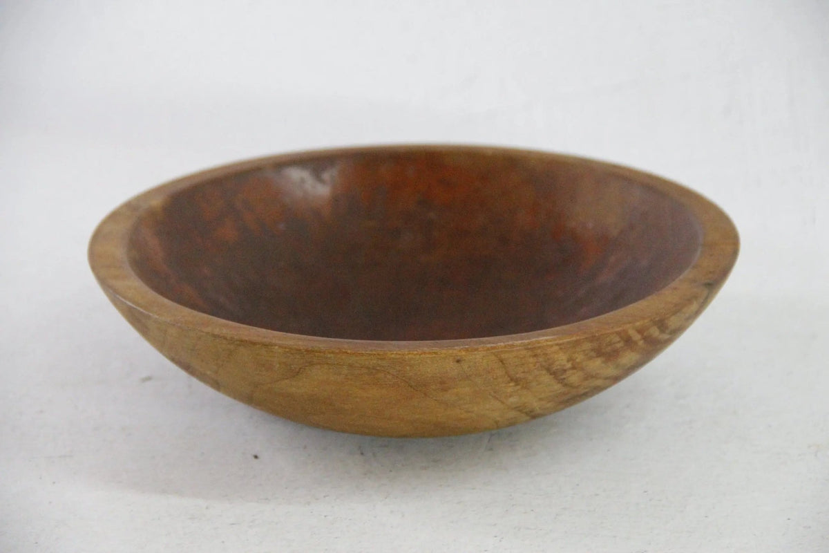 Antique Wooden Bowl Primitive Hand Turned Dough Bowl - Debra Hall Lifestyle