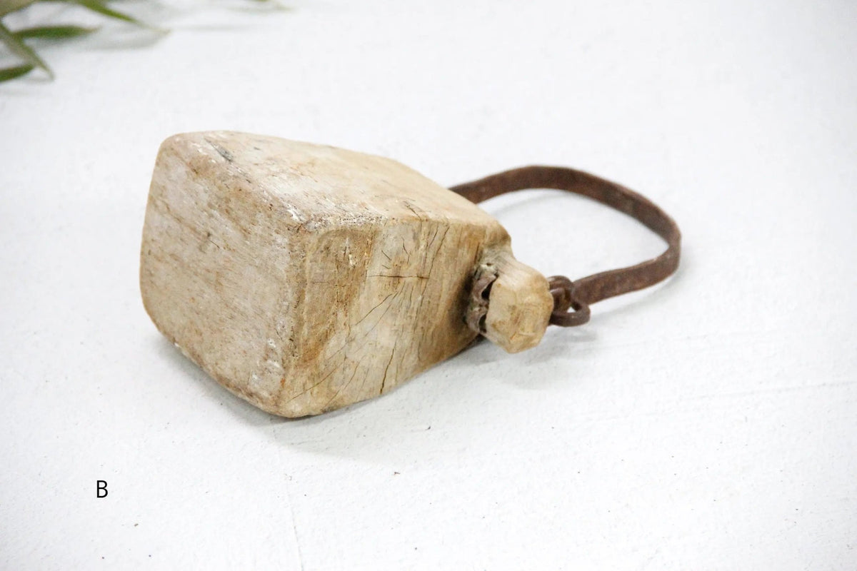 Antique Wooden Box | Hand Carved Beggars Purse With Handle - Debra Hall Lifestyle