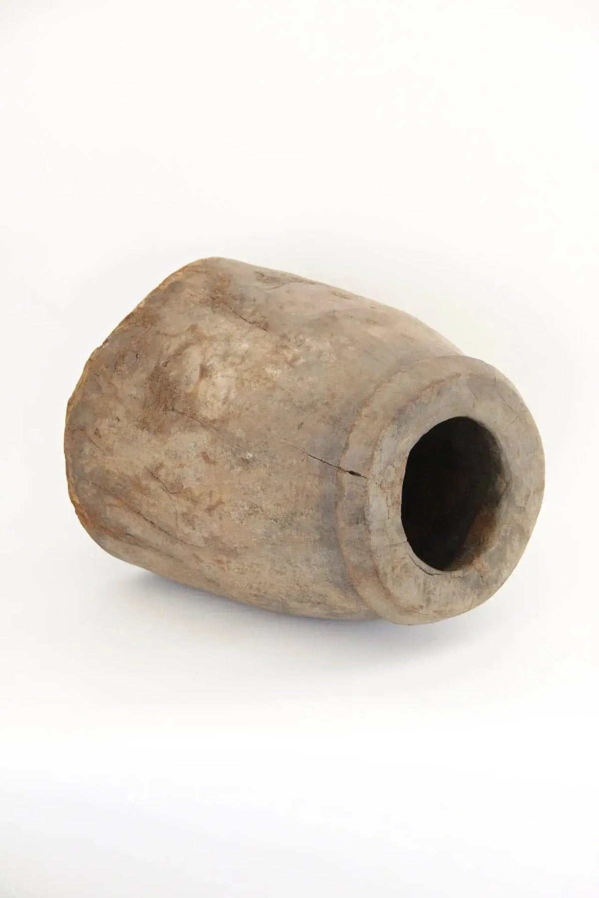 Antique Wooden Butter Churn | Large Carved Pot India - Debra Hall Lifestyle