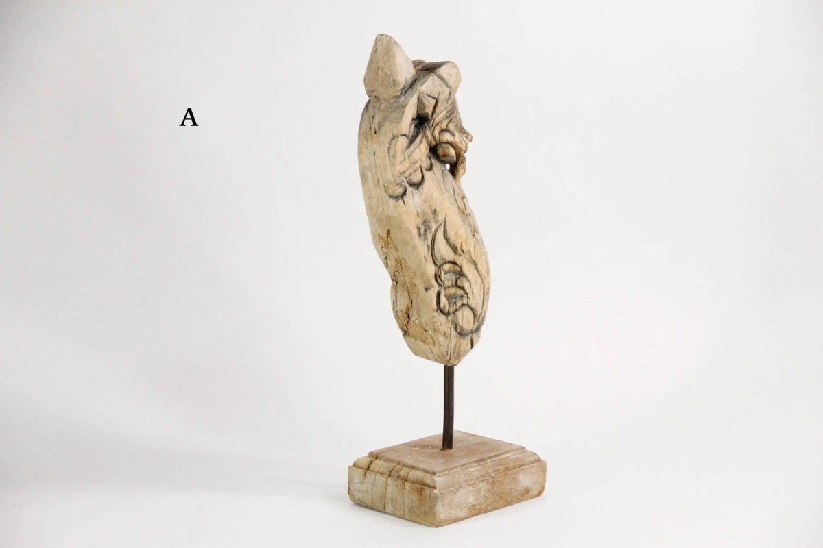 Antique Wooden Horse | Hand Carved Mounted On Stand - Debra Hall Lifestyle