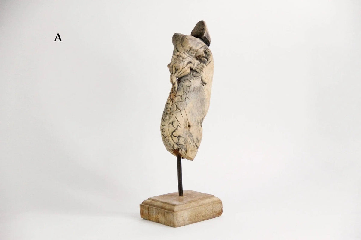 Antique Wooden Horse | Hand Carved Mounted On Stand - Debra Hall Lifestyle