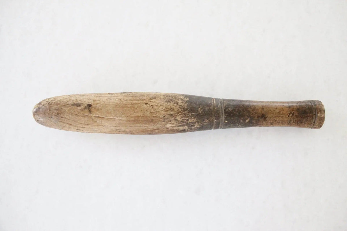 Antique Wooden Pestle | European Hand Carved | Kitchen Utensil - Debra Hall Lifestyle