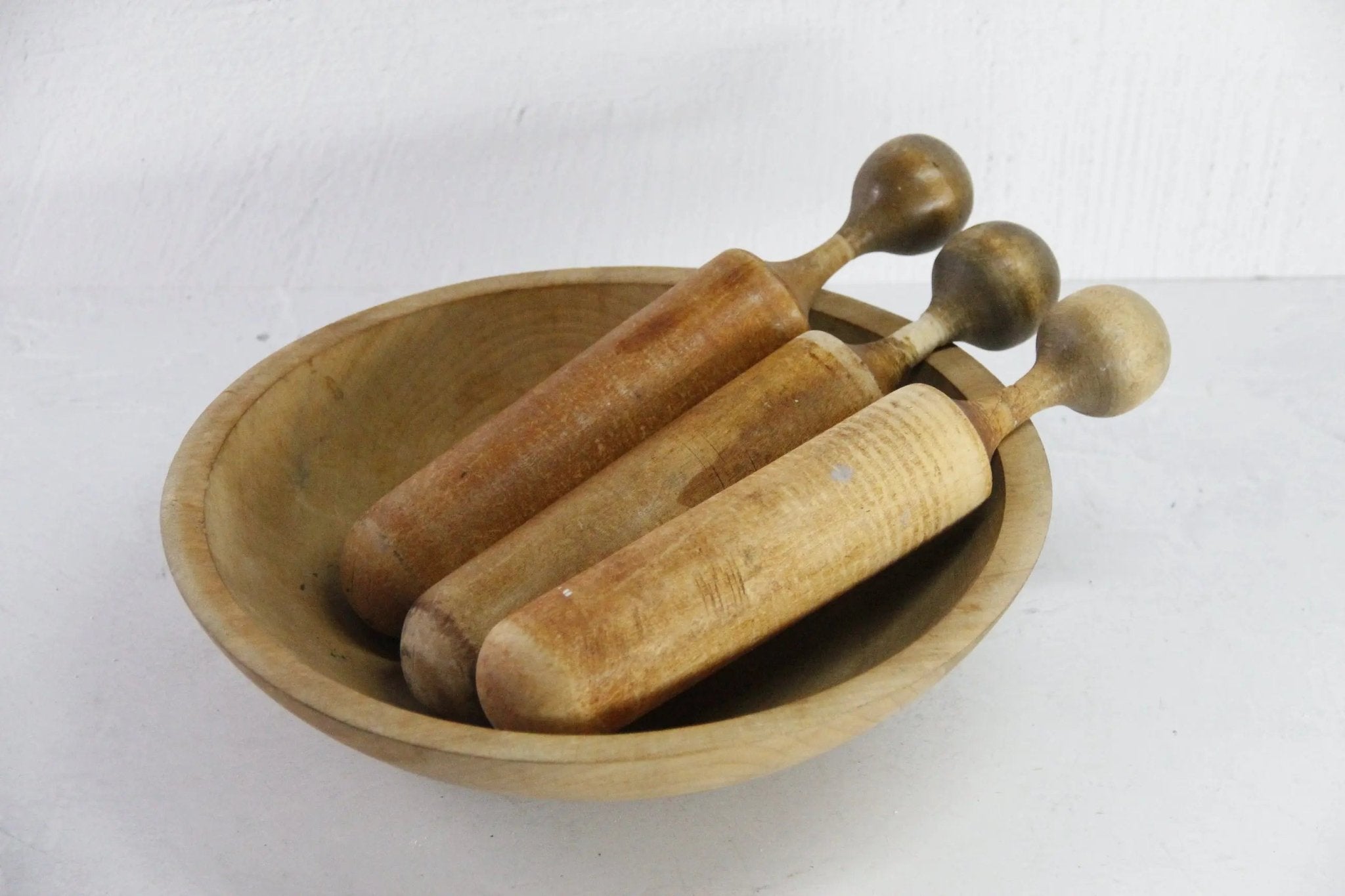 Antique Wooden Pestle | Strainer-Masher Utensil Farmhouse Kitchen - Debra Hall Lifestyle