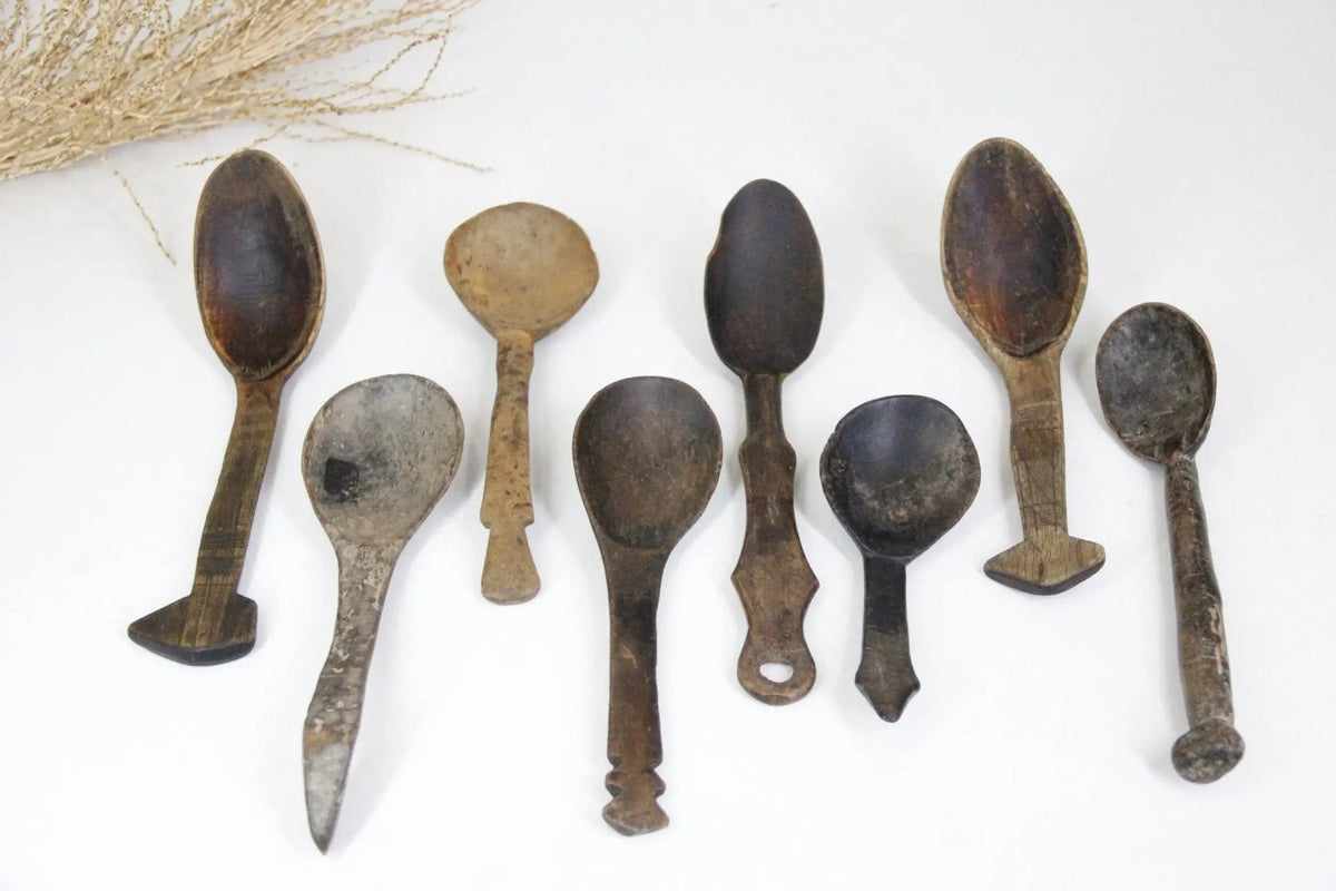 Antique Wooden Spoon | African Hand-Carved Milk Spoon - Debra Hall Lifestyle