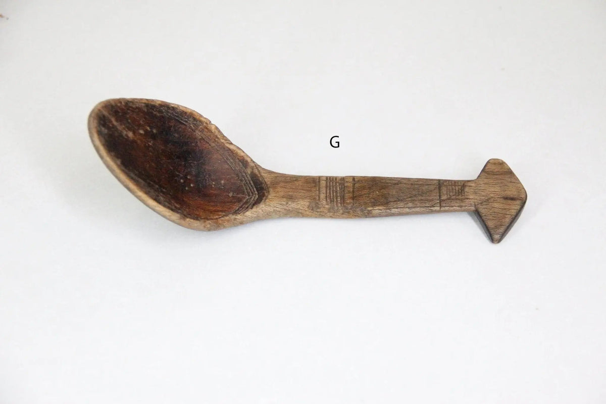 Antique Wooden Spoon | African Hand-Carved Milk Spoon - Debra Hall Lifestyle