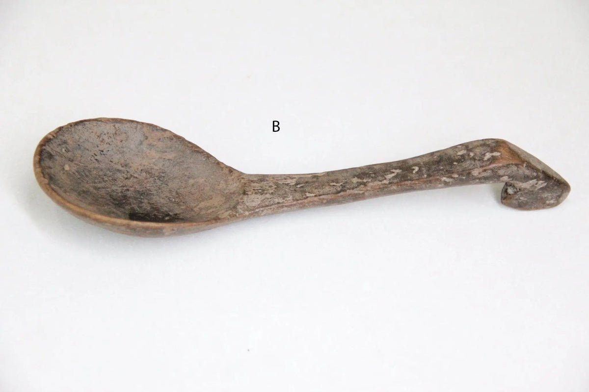 Antique Wooden Spoon | African Hand-Carved Milk Spoon - Debra Hall Lifestyle