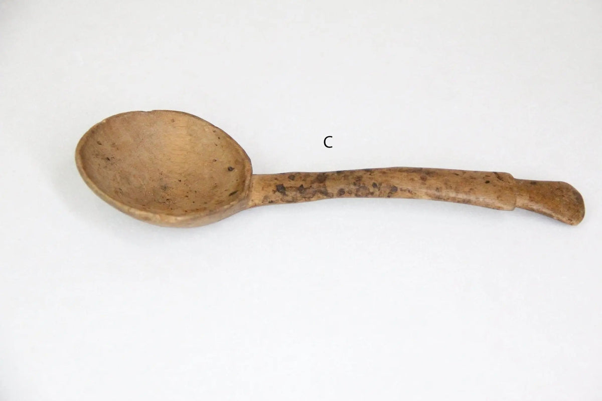 Antique Wooden Spoon | African Hand-Carved Milk Spoon - Debra Hall Lifestyle