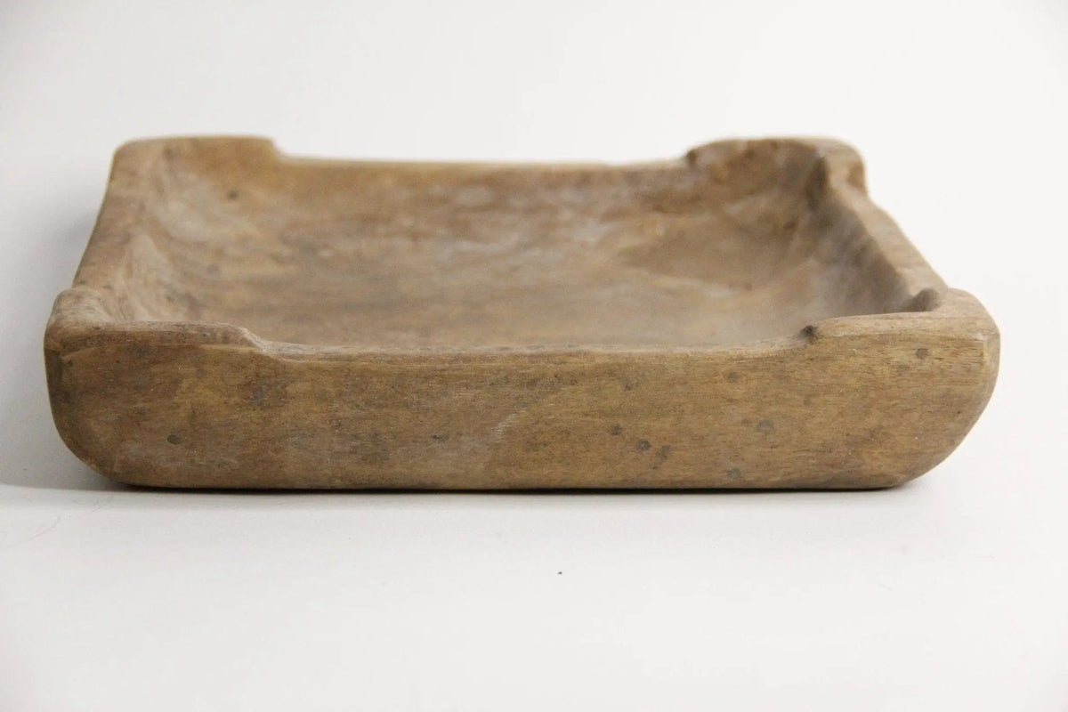 Antique Wooden Tray Large | Hand Carved European Plate - Debra Hall Lifestyle