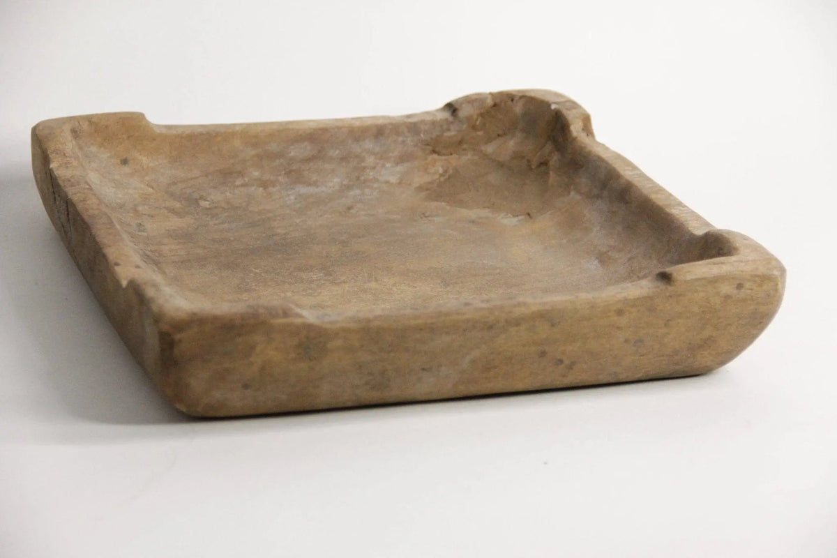Antique Wooden Tray Large | Hand Carved European Plate - Debra Hall Lifestyle