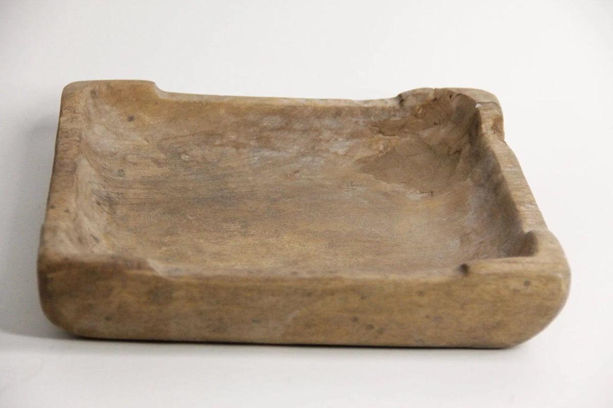 Antique Wooden Tray Large | Hand Carved European Plate - Debra Hall Lifestyle