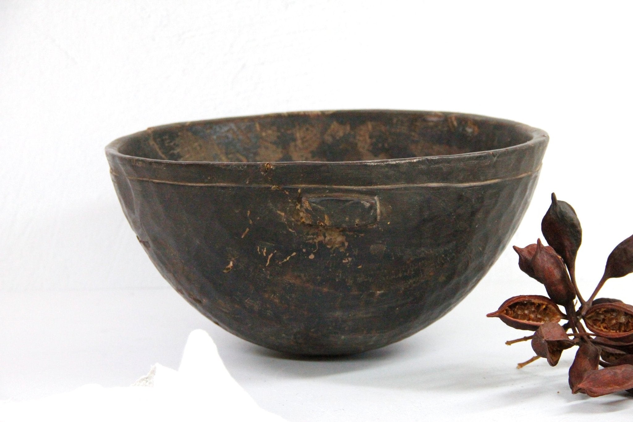 Antique African Wooden Bowl | Milking - Debra Hall Lifestyle