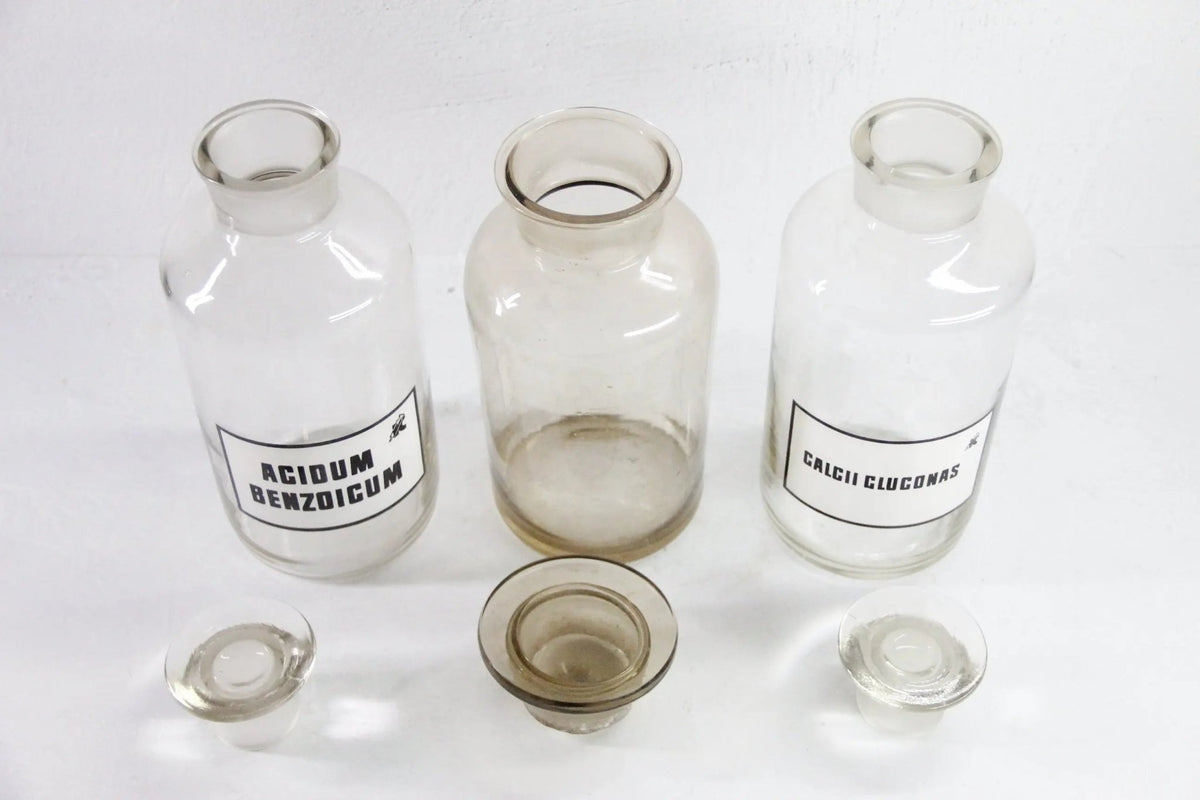 Assorted Antique Apothecary Bottle | European Glass Jar Pharmacy - Debra Hall Lifestyle