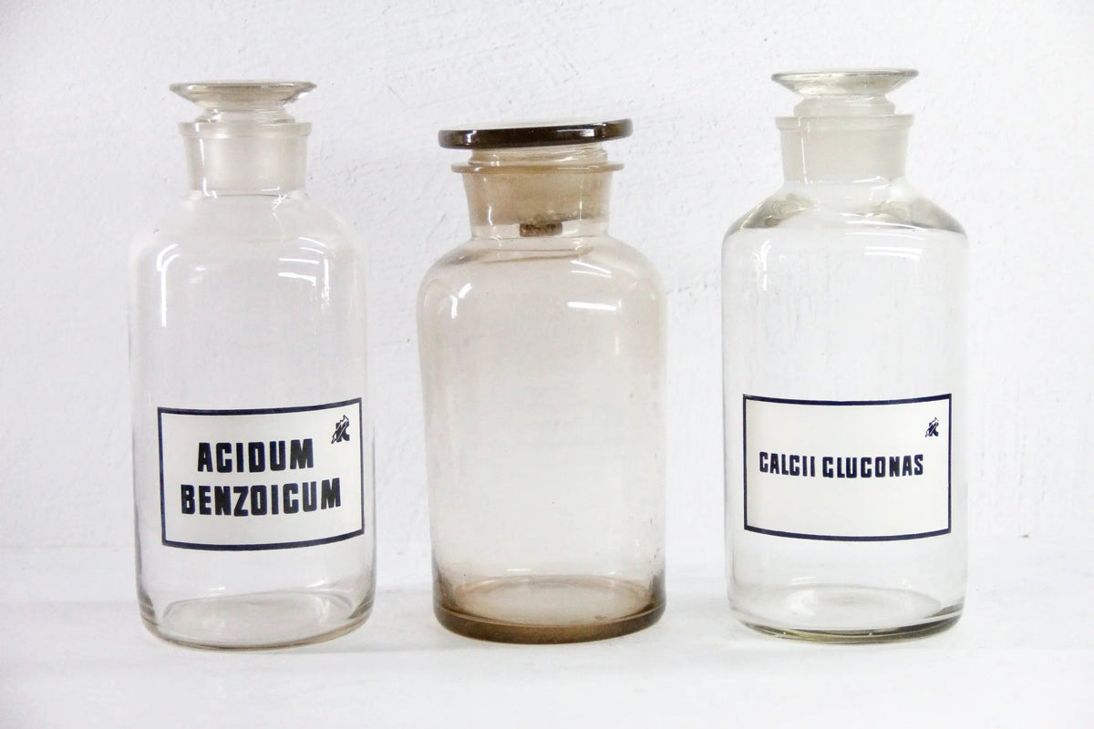Assorted Antique Apothecary Bottle | European Glass Jar Pharmacy - Debra Hall Lifestyle