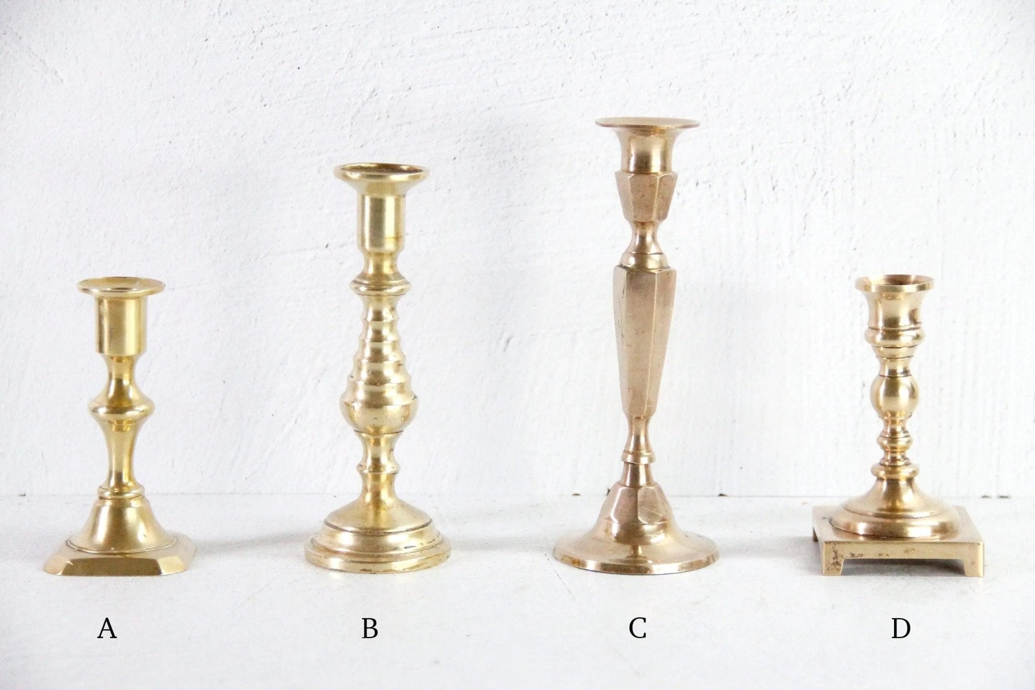 Assorted Antique Solid Brass Candle Holder | Candlestick - Debra Hall Lifestyle