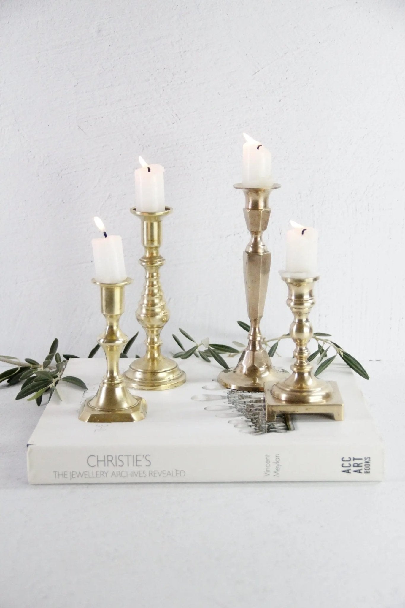 Assorted Antique Solid Brass Candle Holder | Candlestick - Debra Hall Lifestyle