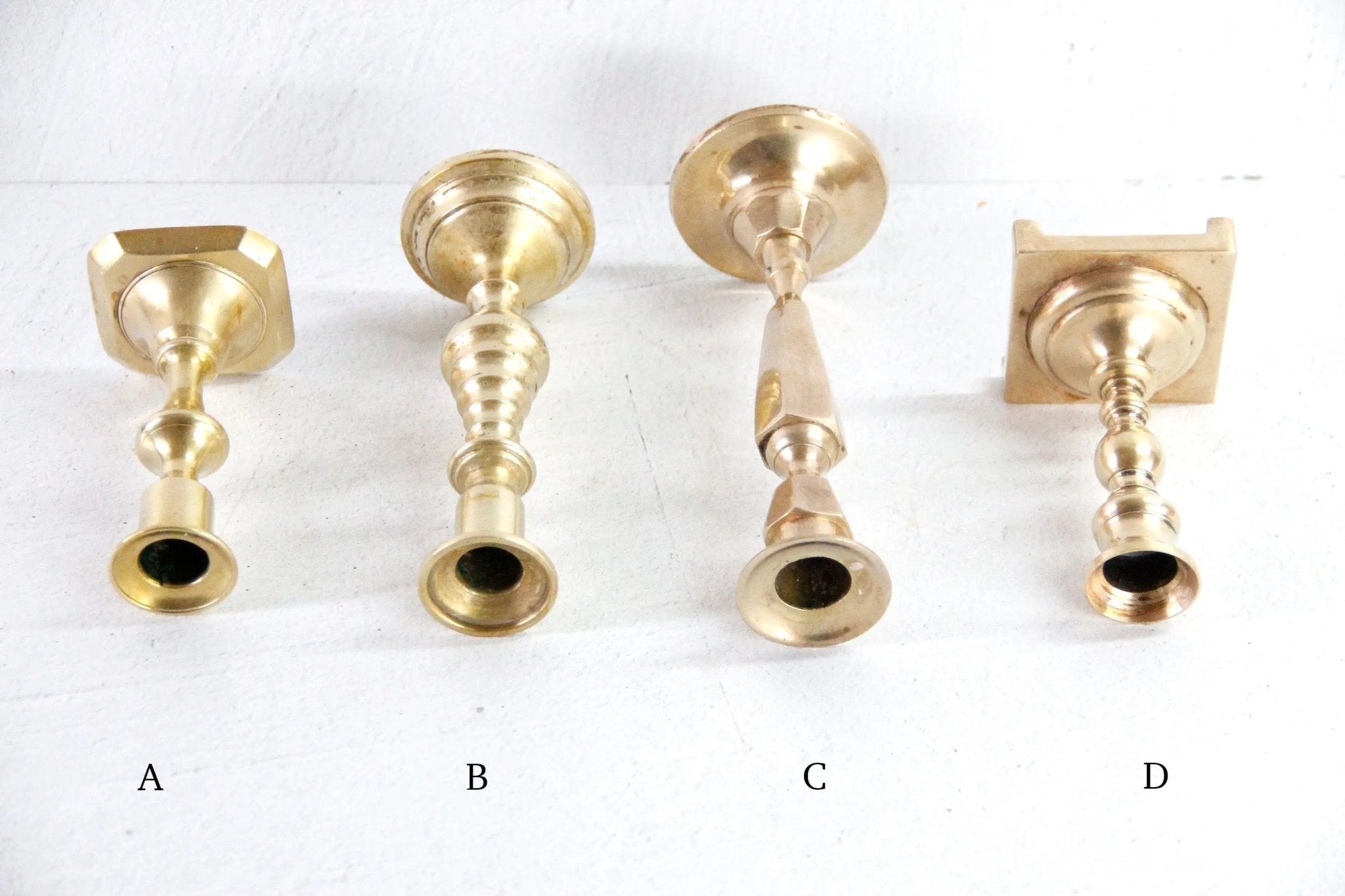 Assorted Antique Solid Brass Candle Holder | Candlestick - Debra Hall Lifestyle