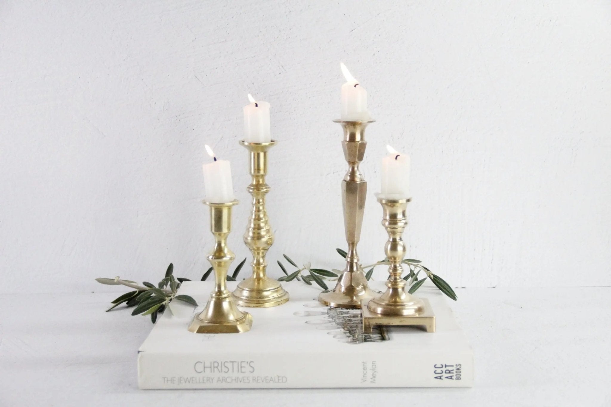 Assorted Antique Solid Brass Candle Holder | Candlestick - Debra Hall Lifestyle