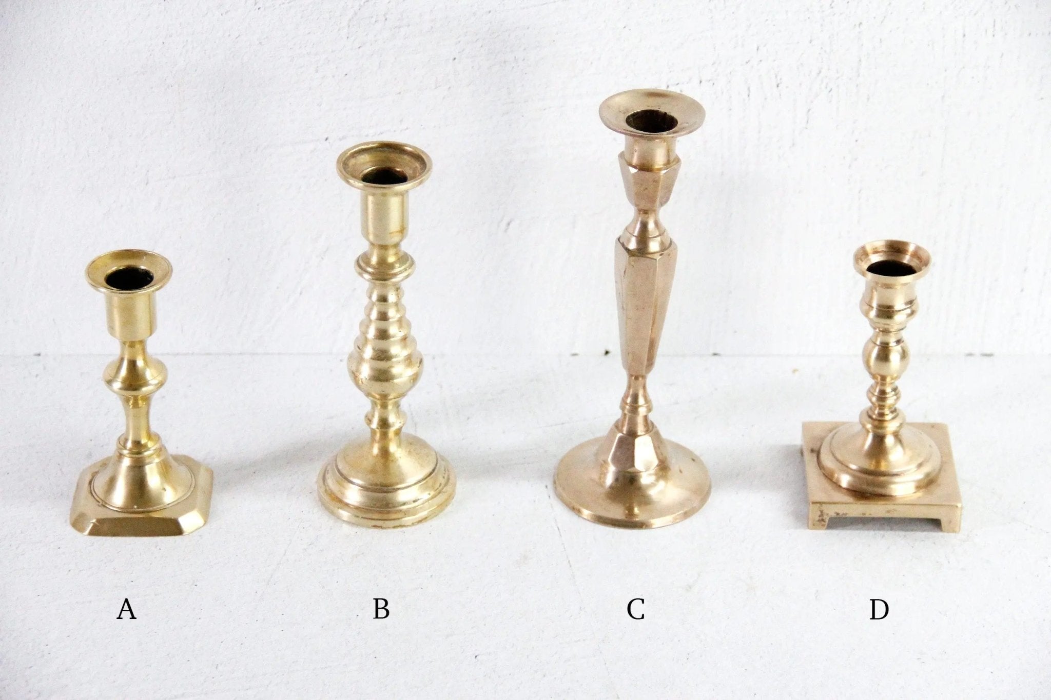 Assorted Antique Solid Brass Candle Holder | Candlestick - Debra Hall Lifestyle