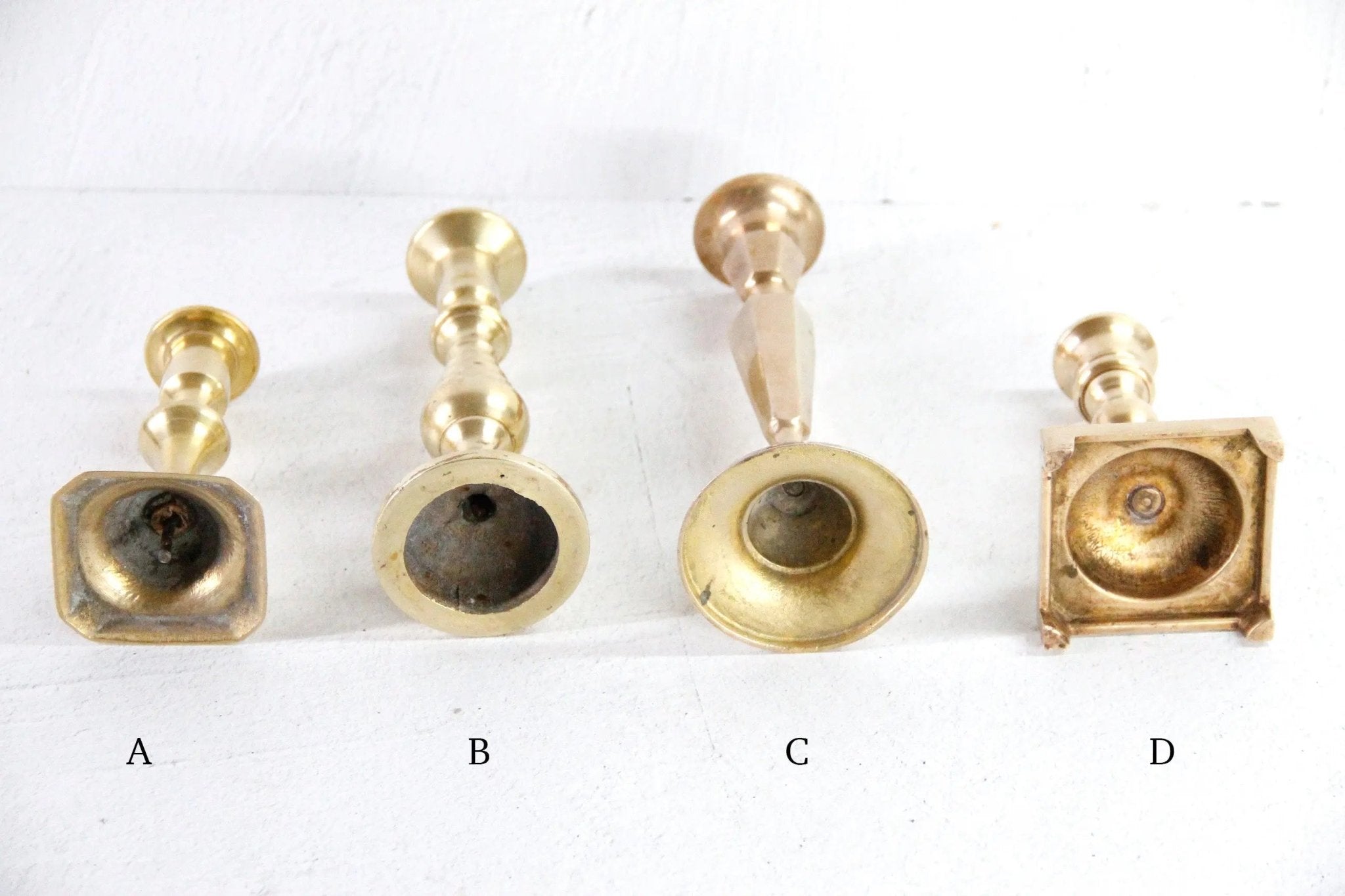 Assorted Antique Solid Brass Candle Holder | Candlestick - Debra Hall Lifestyle