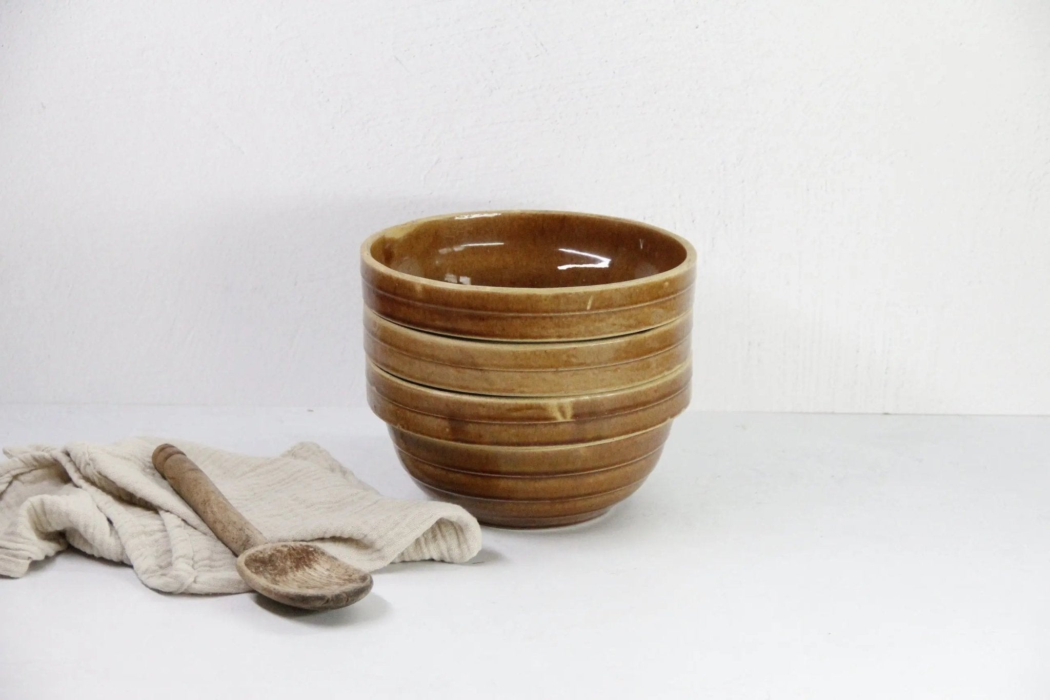 Assorted Antique Stoneware Bowl | Crock Mixing/Stacking - Debra Hall Lifestyle