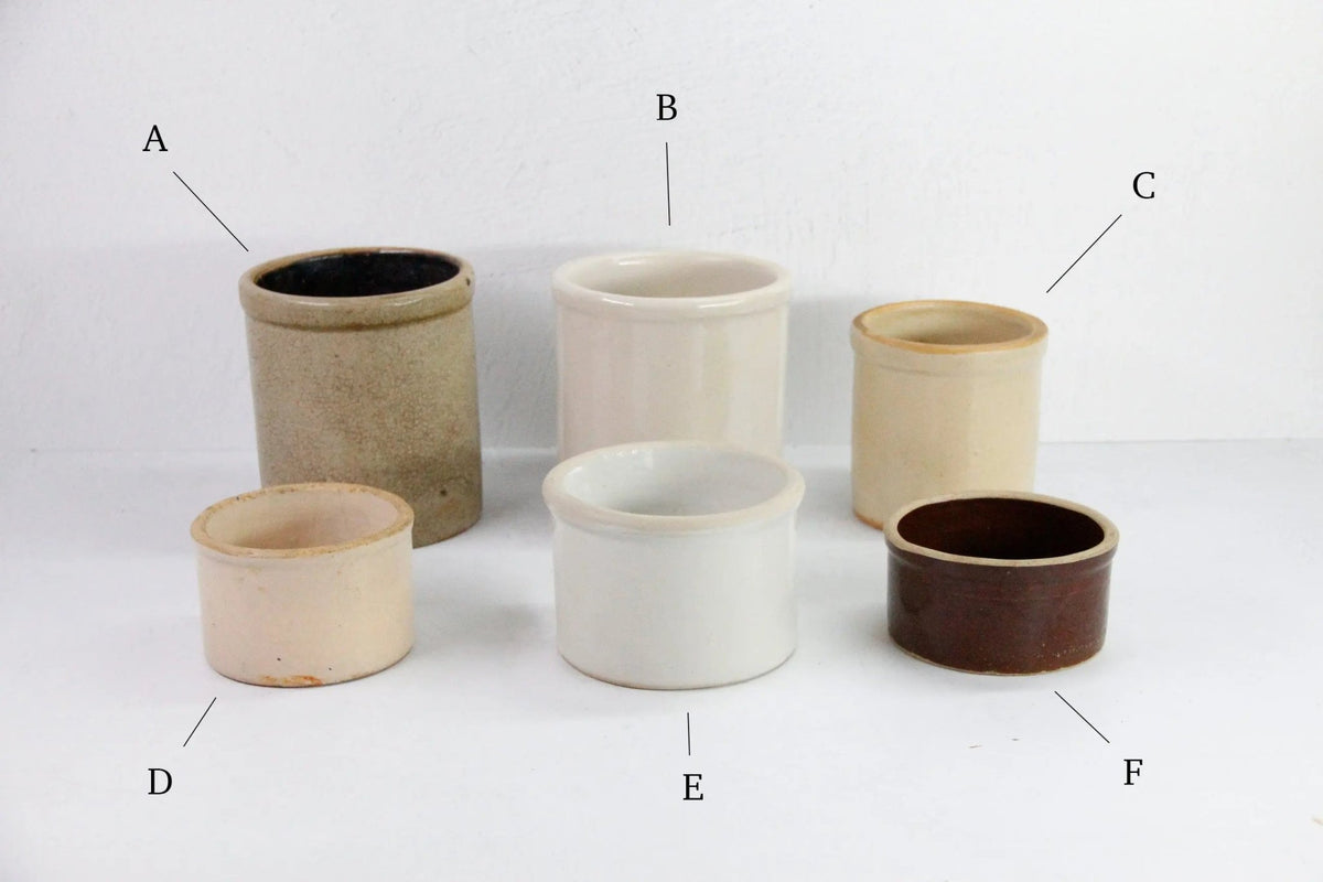 Assorted Antique Stoneware Crocks | Utensil Kitchen Decor - Debra Hall Lifestyle