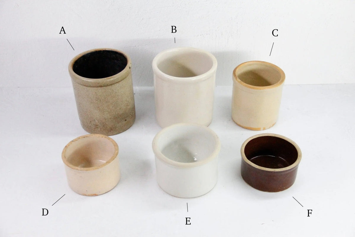 Assorted Antique Stoneware Crocks | Utensil Kitchen Decor - Debra Hall Lifestyle