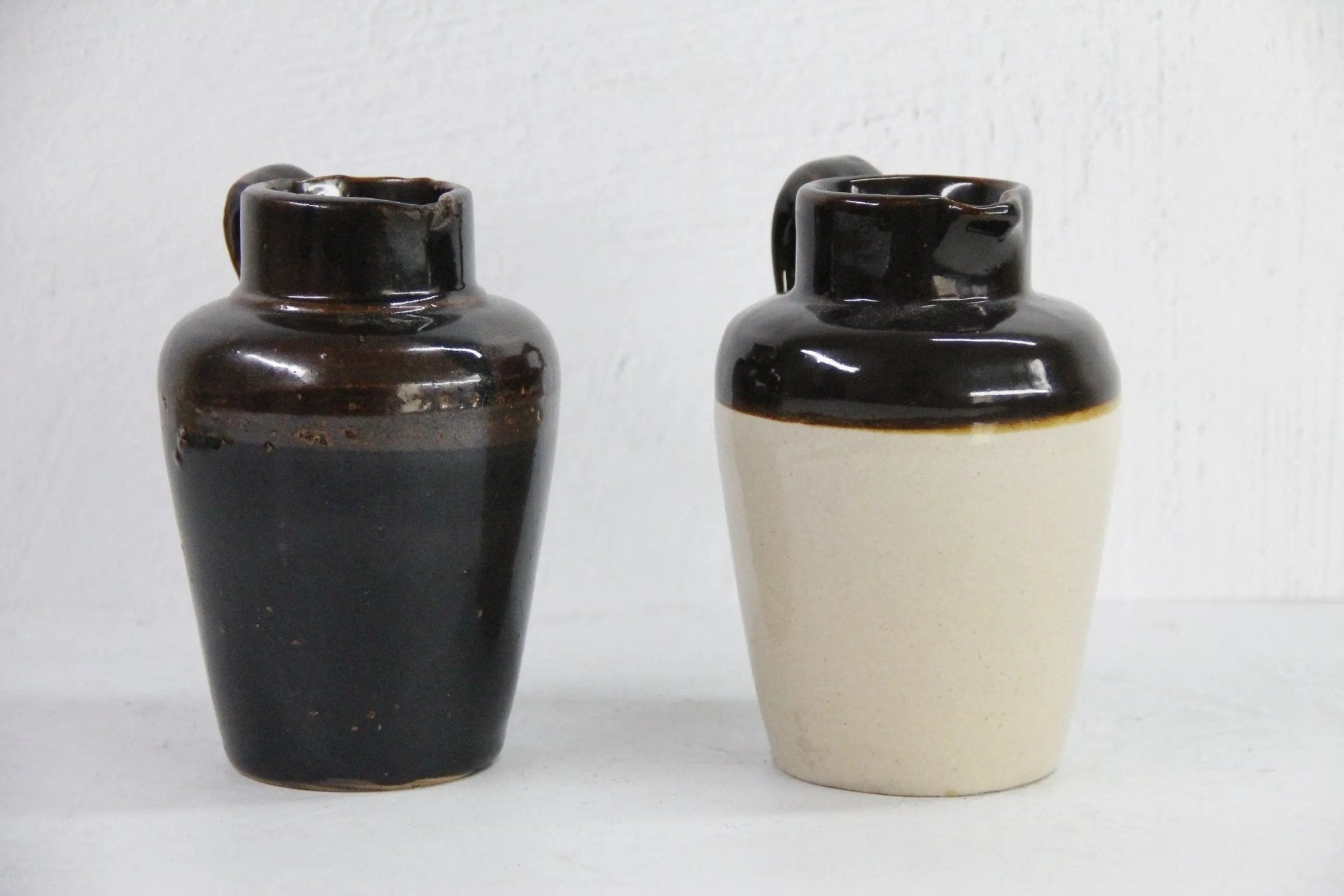 Assorted Antique Stoneware Pitcher | Brown Dipped Glaze - Debra Hall Lifestyle
