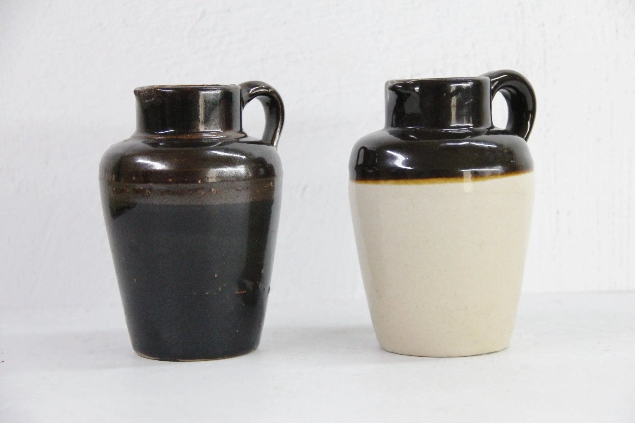 Assorted Antique Stoneware Pitcher | Brown Dipped Glaze - Debra Hall Lifestyle