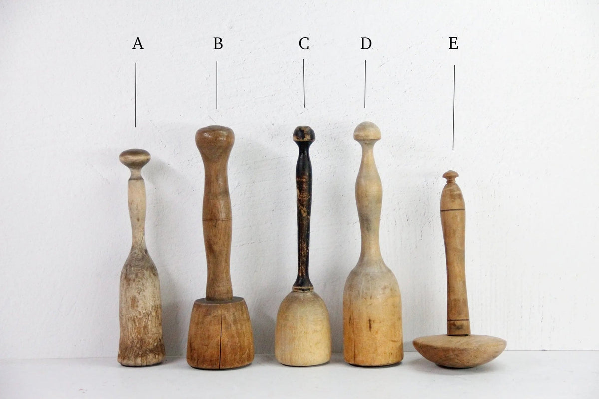 Assorted Antique Wooden Masher | French Kitchen Decor-One - Debra Hall Lifestyle