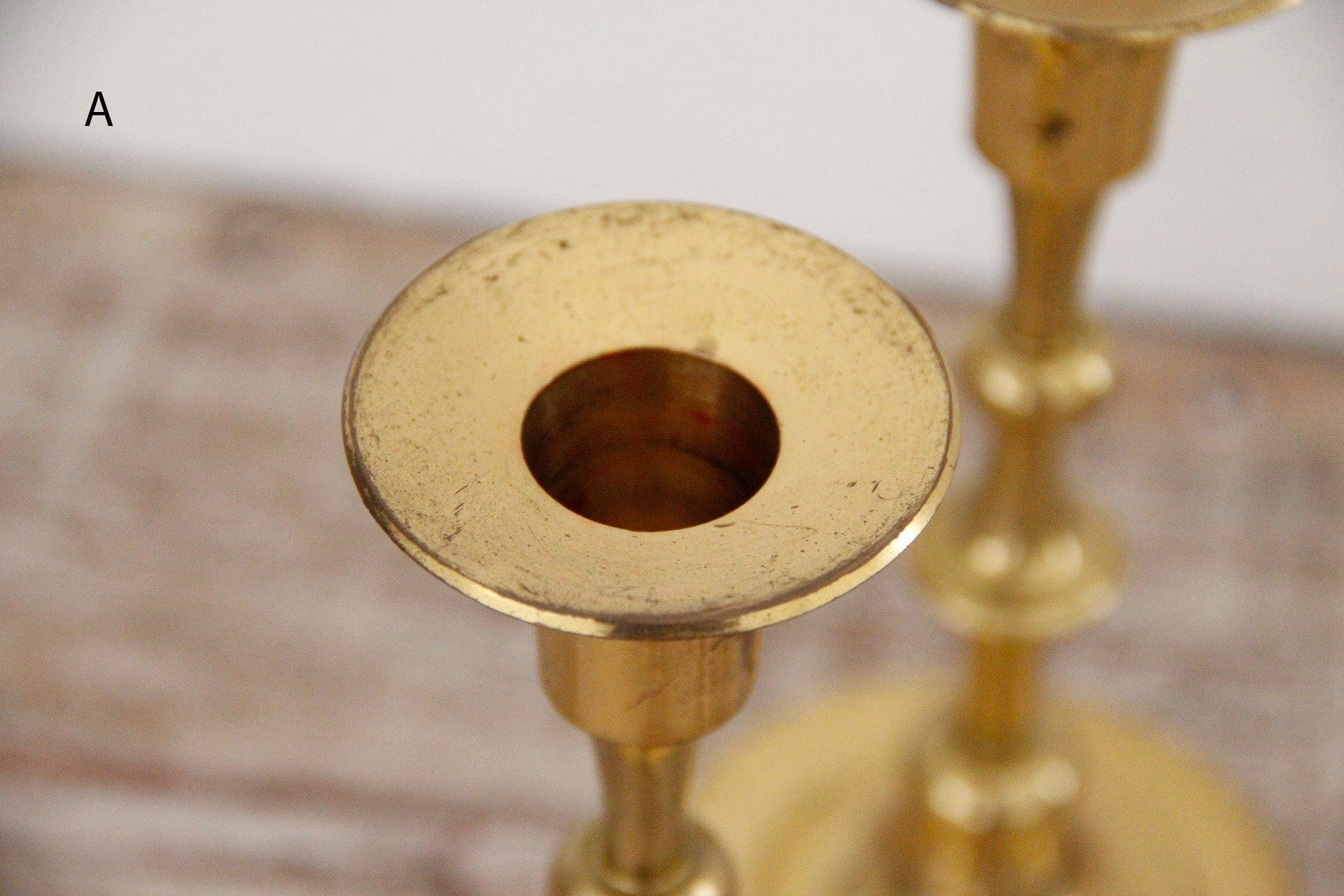 Vintage Brass Candle Holder top | Pair Candle Holders