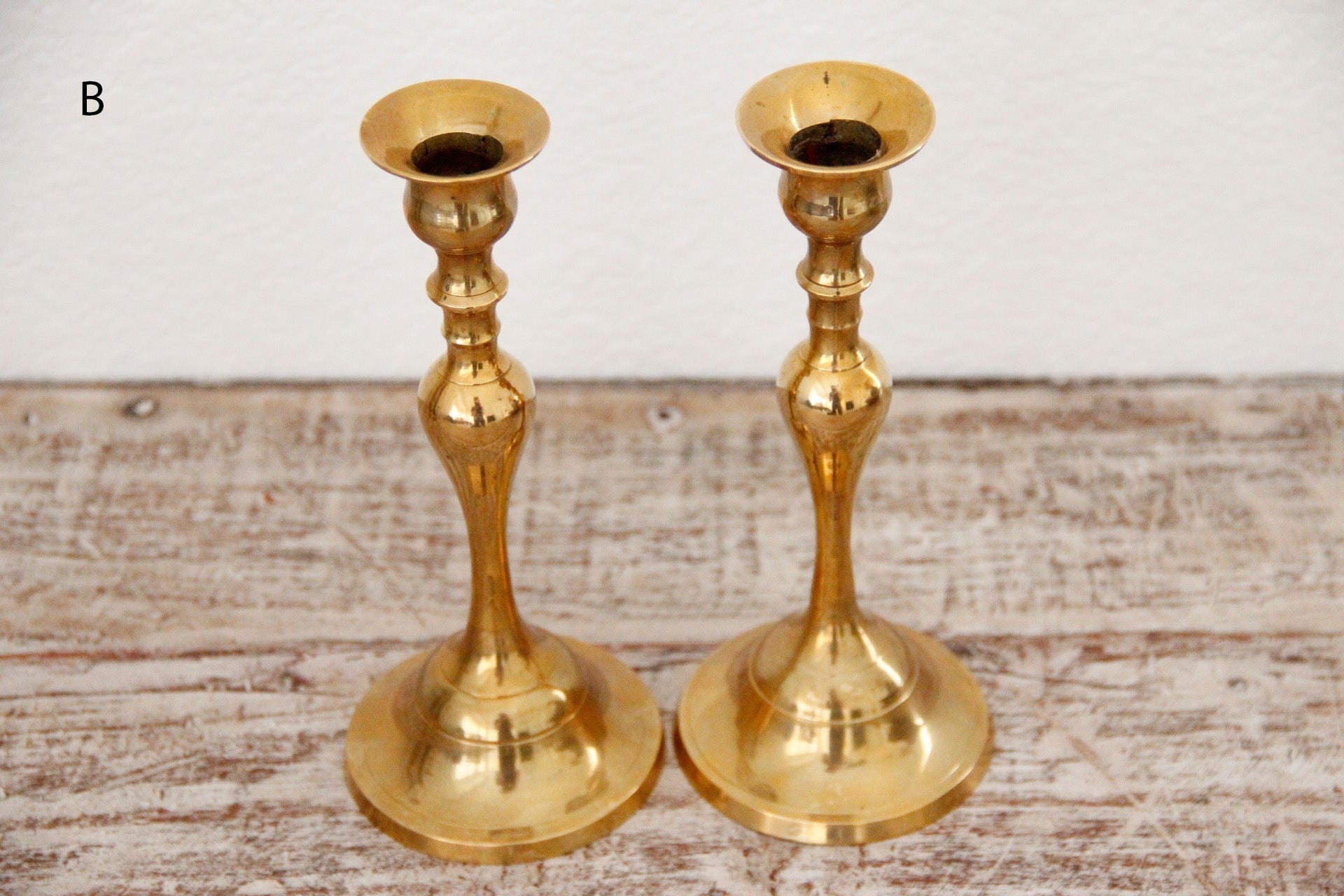 Vintage Brass Candle Holder  B| Pair Candle Holders
